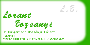 lorant bozsanyi business card