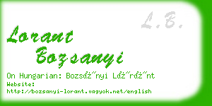 lorant bozsanyi business card